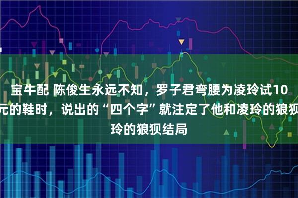 宝牛配 陈俊生永远不知，罗子君弯腰为凌玲试10500元的鞋时，说出的“四个字”就注定了他和凌玲的狼狈结局